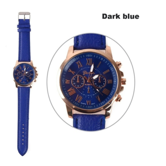 Blue Roman Numerals Analog Quartz Watch NWT - Picture 8 of 10